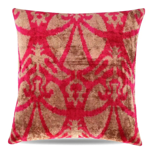 Canvello Decorative Pink Beige Geometric Throw Pillow Down Feather Filled - 16x16 - Canvello