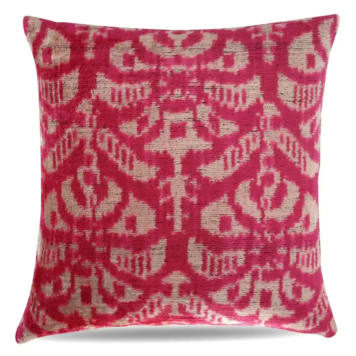 Canvello Decorative Pink Beige Geometric Throw Pillow Down Feather Filled - 16x16 - Canvello