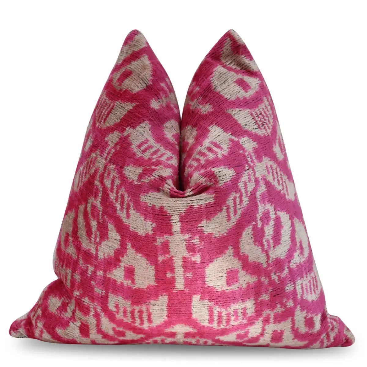 Canvello Decorative Pink Beige Geometric Throw Pillow Down Feather Filled - 16x16 - Canvello