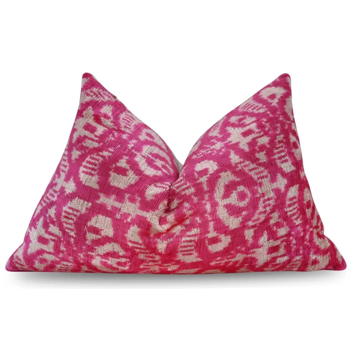 Canvello Decorative Pink Beige Geometric Throw Pillow Down Feather Filled - 16x24 - Canvello