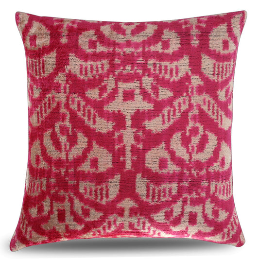 Almohada decorativa geométrica Canvello de color rosa y beige con relleno de plumas - 16 x 16 pulgadas