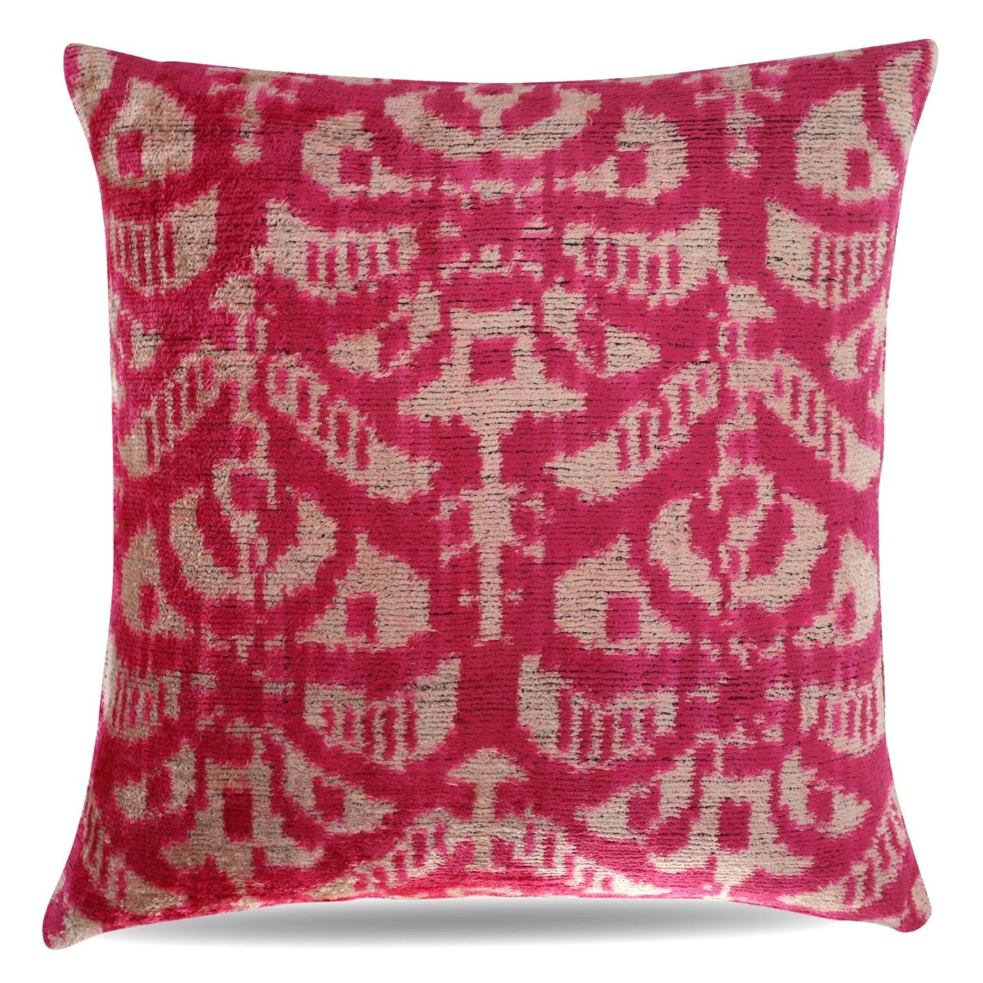 Almohada decorativa geométrica Canvello de color rosa y beige con relleno de plumas - 16 x 16 pulgadas