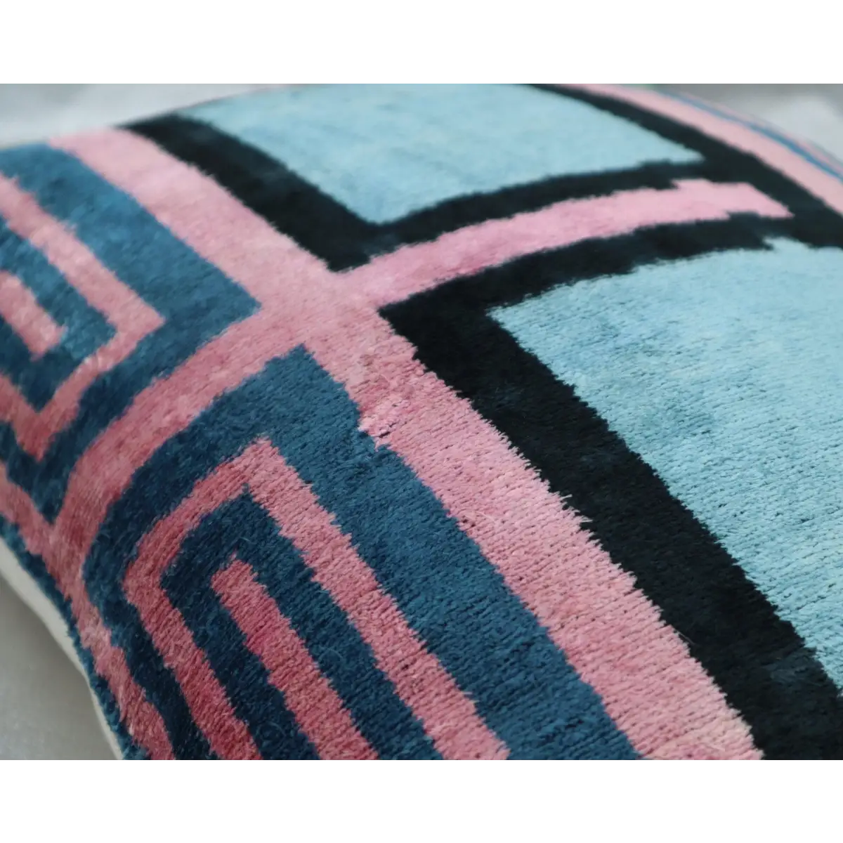 Canvello Decorative Pink Blue Lumbar Throw Pillow Down Filled - 16x24 - Canvello
