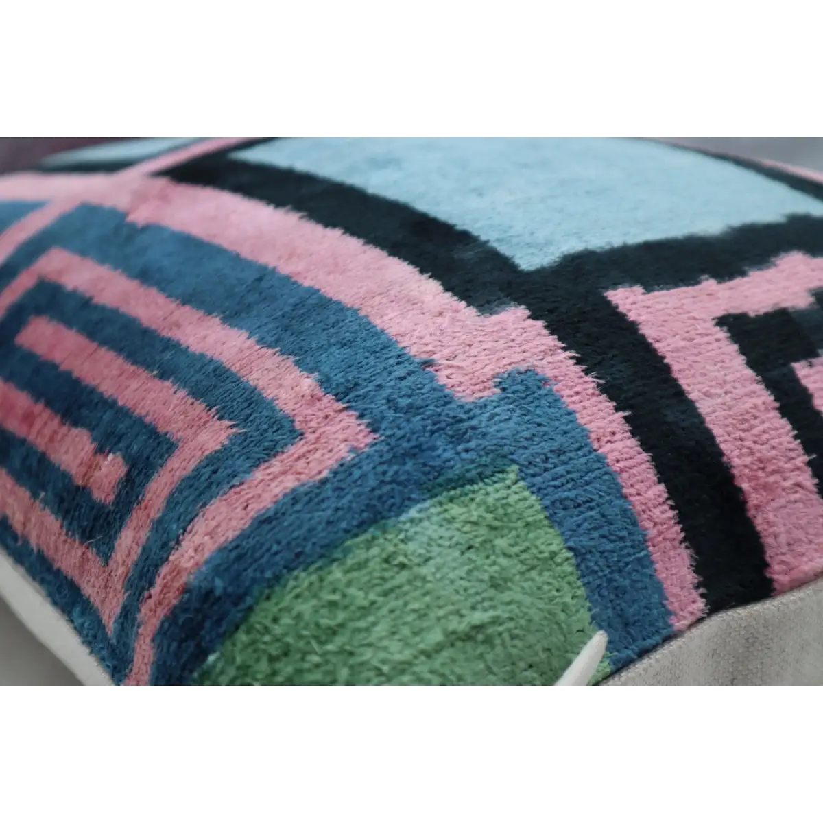 Canvello Decorative Pink Blue Lumbar Throw Pillow Down Filled - 16x24 - Canvello