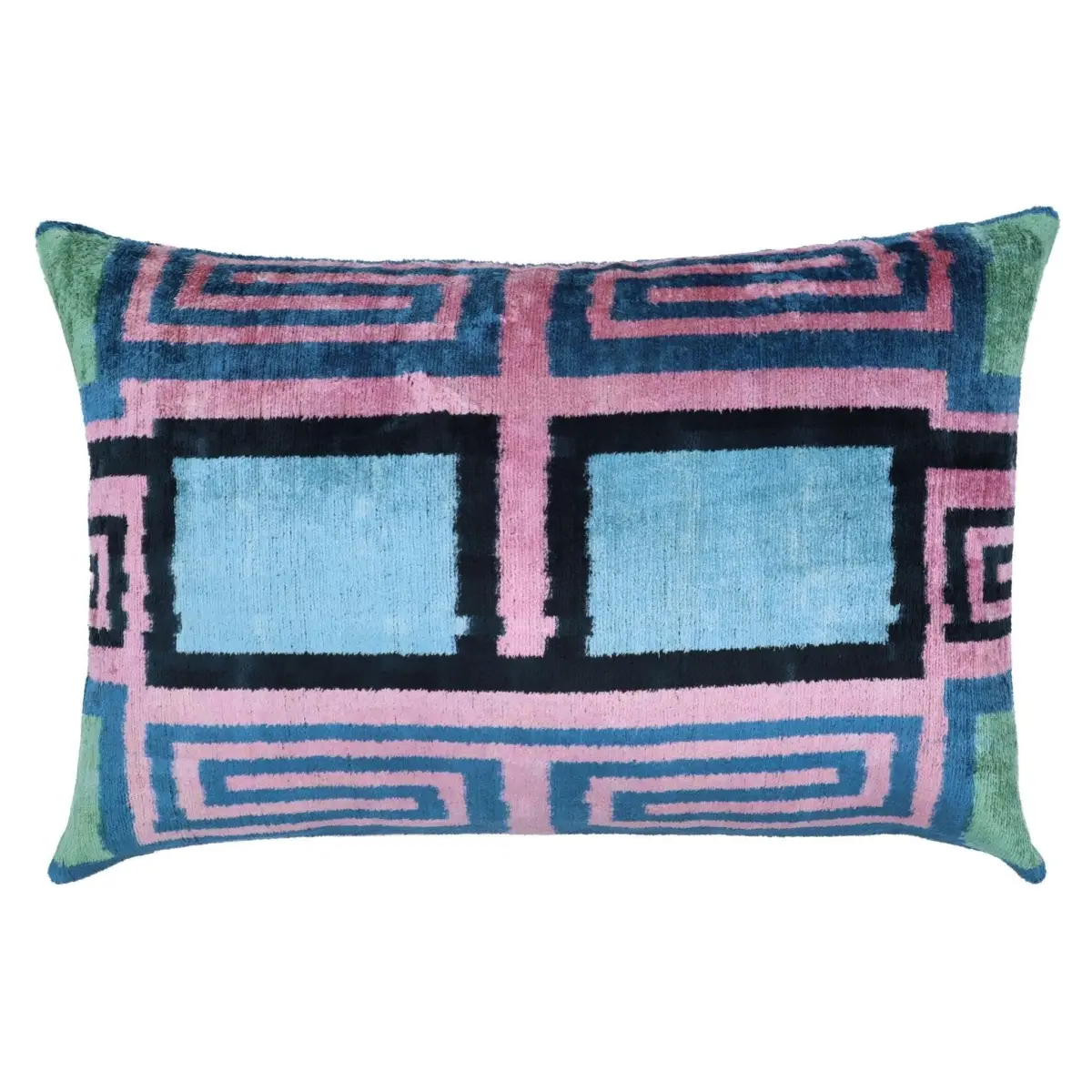Canvello Decorative Pink Blue Lumbar Throw Pillow Down Filled - 16x24 - Canvello