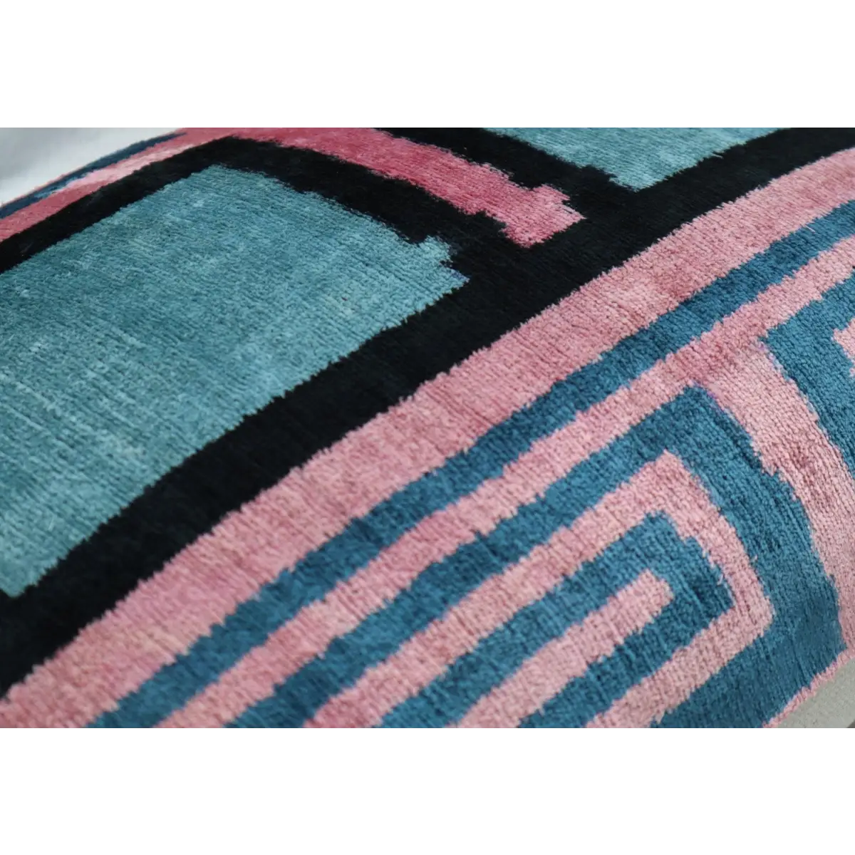 Canvello Decorative Pink Blue Lumbar Throw Pillow Down Filled - 16x24 - Canvello