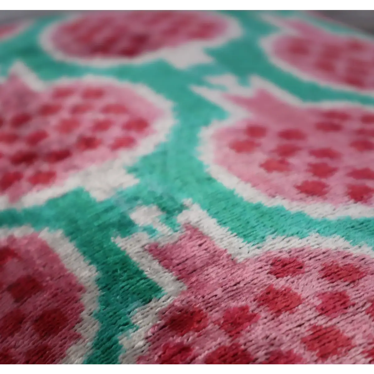 Canvello Decorative Pink Green Pomegranate Pattern Geometric Throw Pillow Down Feather Filled - 16x24 - Canvello