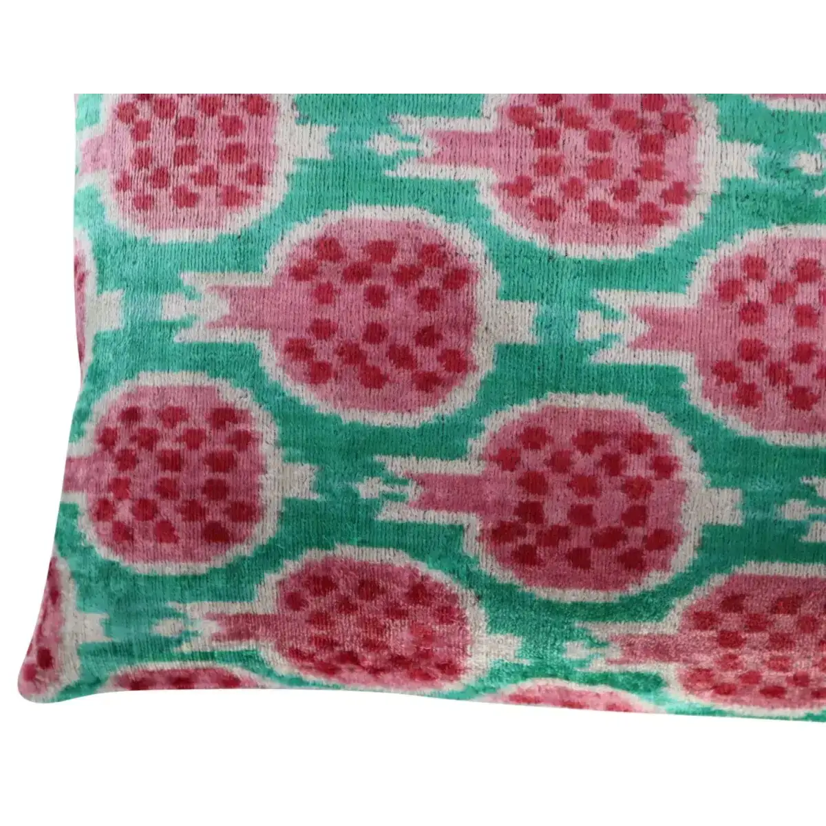 Canvello Decorative Pink Green Pomegranate Pattern Geometric Throw Pillow Down Feather Filled - 16x24 - Canvello