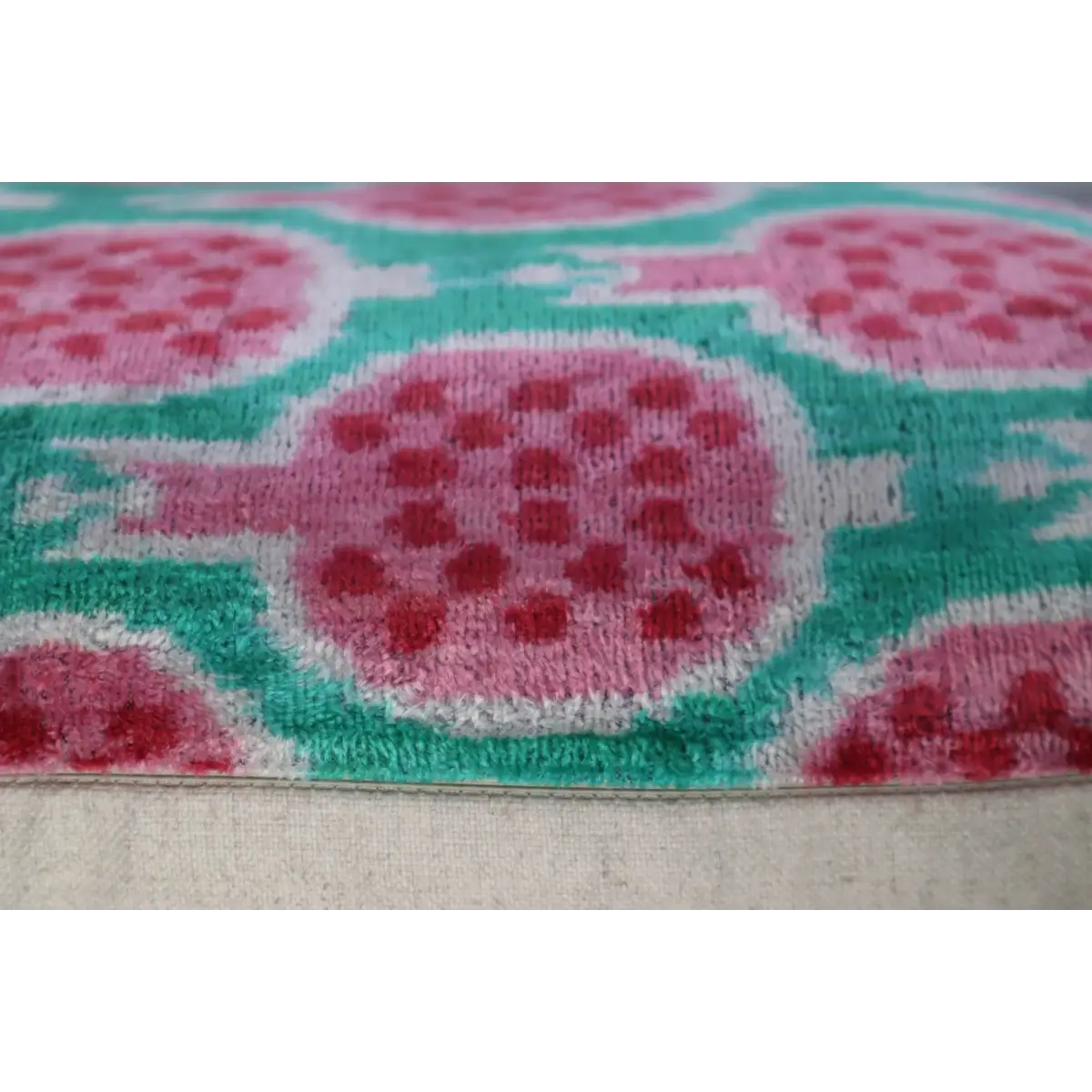 Canvello Decorative Pink Green Pomegranate Pattern Geometric Throw Pillow Down Feather Filled - 16x24 - Canvello