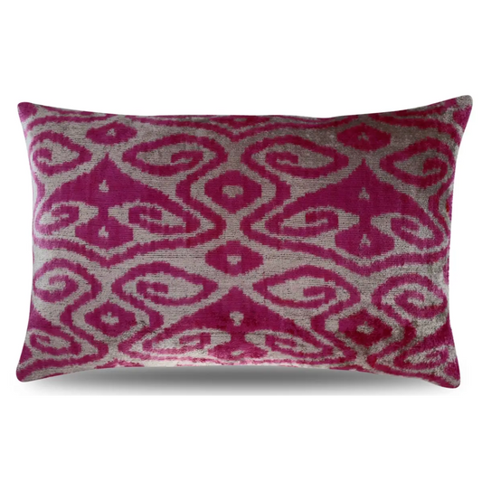 Canvello Decorative Pink Purple Geometric Throw Pillow Down Feather Filled - 16x24 - Canvello