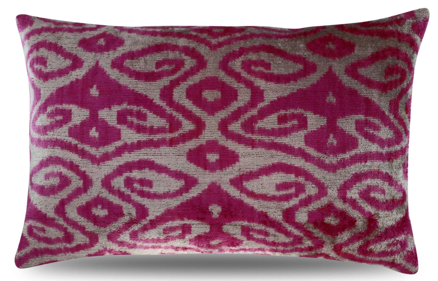 Almohada decorativa geométrica de color rosa y morado de Canvello con relleno de plumas de 16 x 24 pulgadas