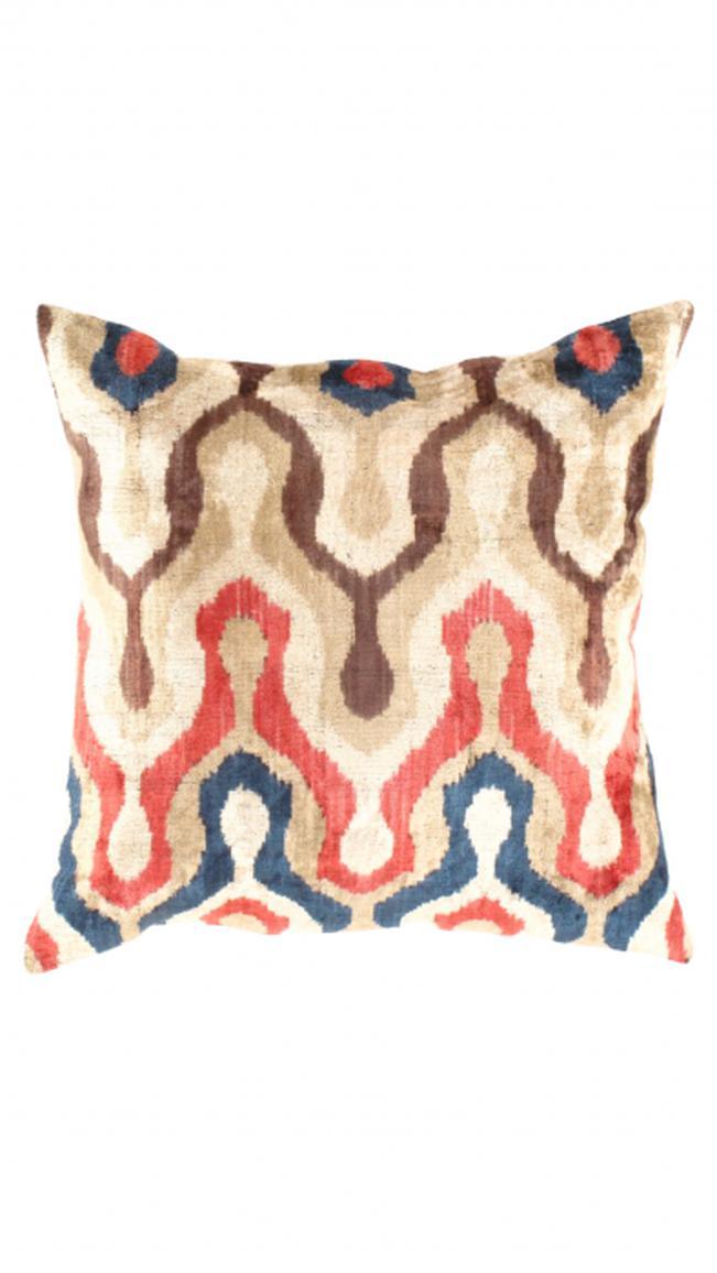 Almohada decorativa de terciopelo Ikat de Canvello, 24 x 24 pulgadas