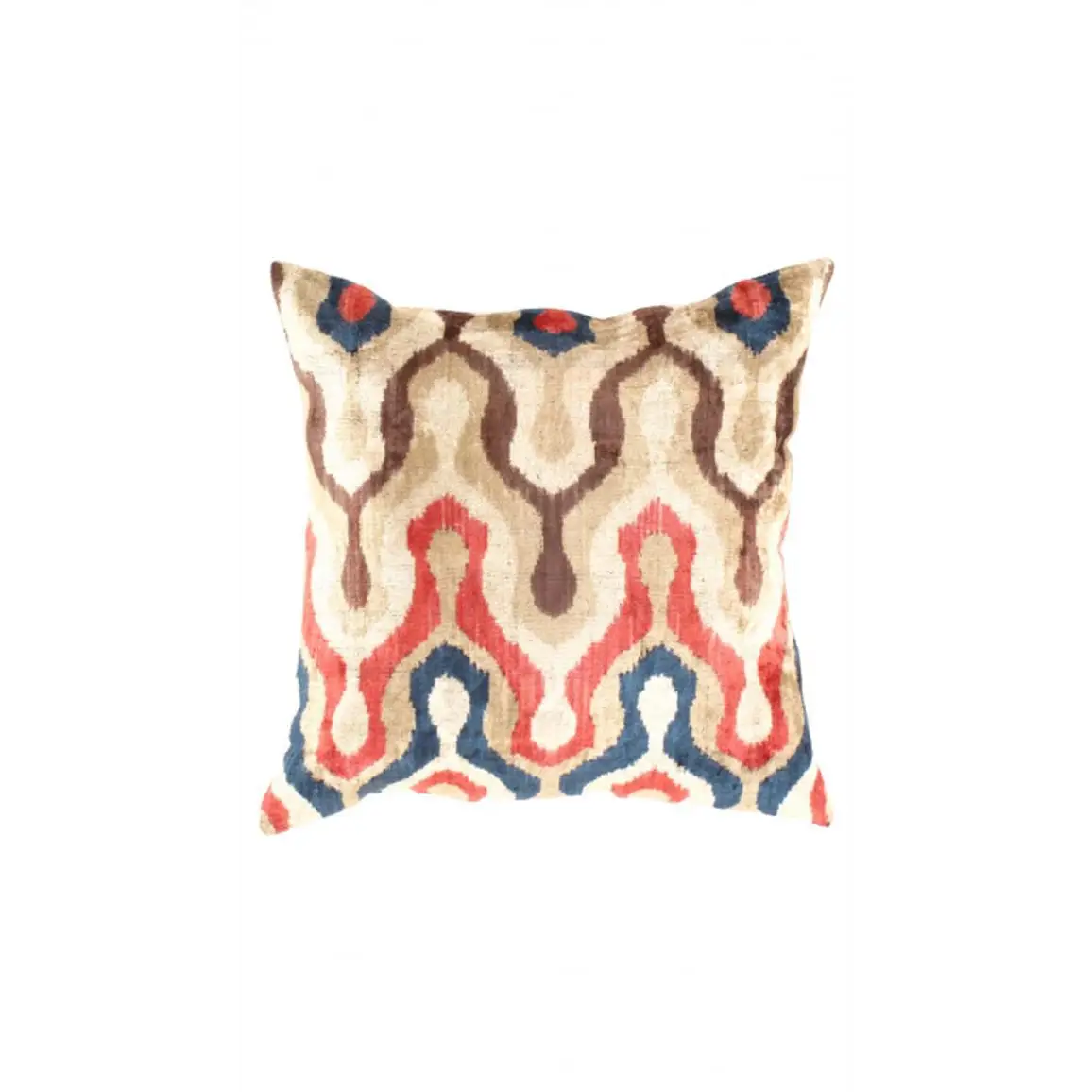Canvello Decorative Throw Velvet Ikat Pillow - 24’’ X 24’’ - Red / 24’’ X 24’’ - Canvello