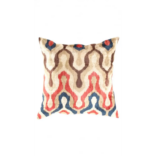 Canvello Decorative Throw Velvet Ikat Pillow - 24’’ X 24’’ - Red / 24’’ X 24’’ - Canvello
