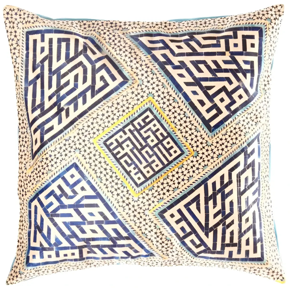 Canvello Decorative Velvet Pillow - 20’’ X 20’’ - light blue-white / 20’’ X 20’’ - Canvello