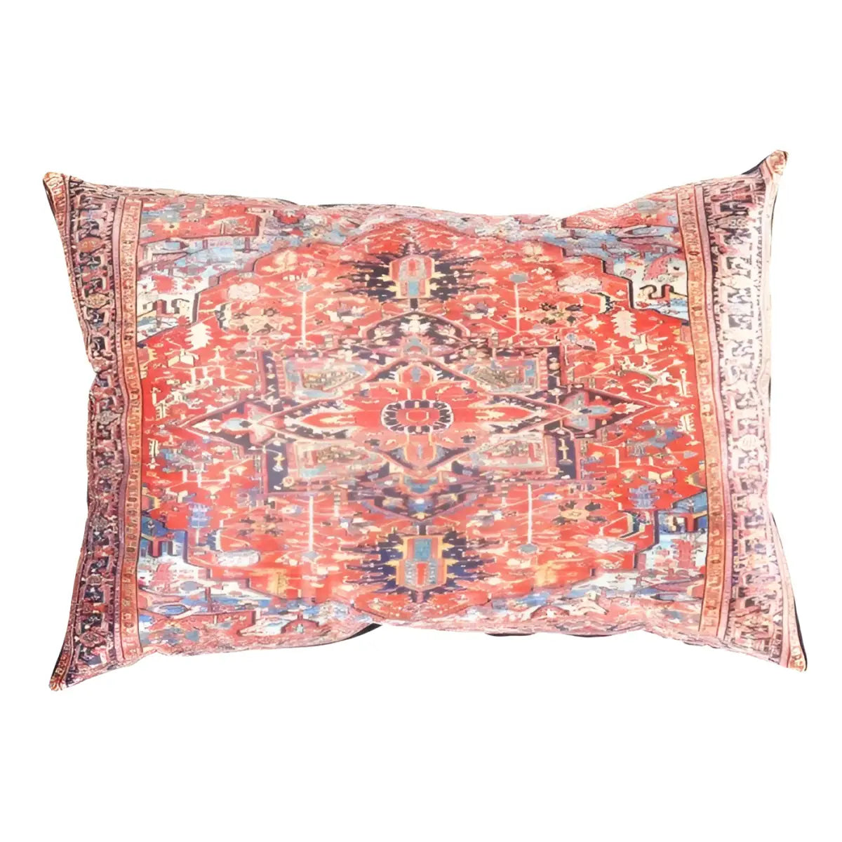 Canvello Decorative Velvet Throw Pillow - 16’’ X 24’’ - red-light blue / 16’’ X 24’’ - Canvello