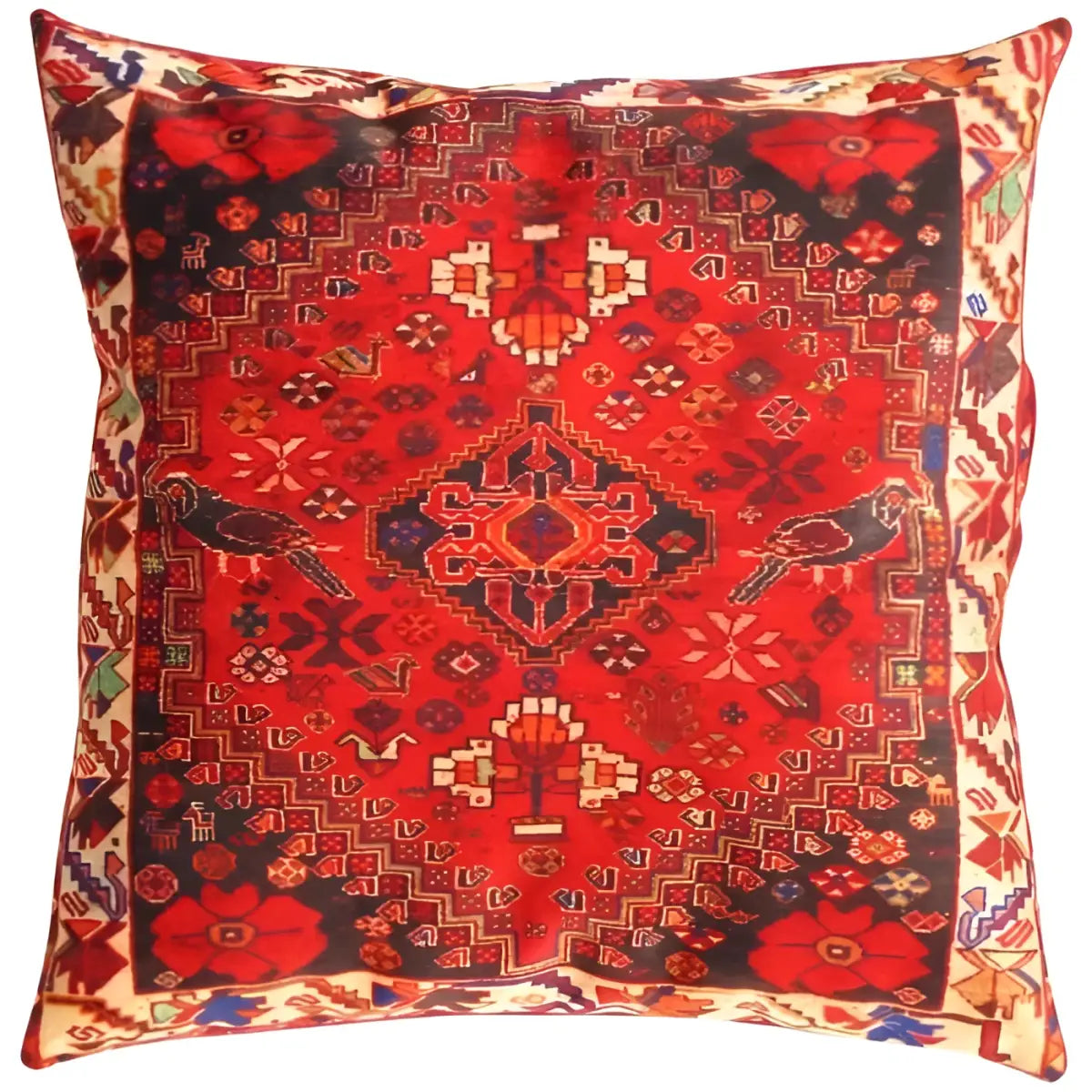Canvello Decorative Velvet Throw Pillow - 16’’ X 16’’ - navy blue-Red / 16’’ X 16’’ - Canvello