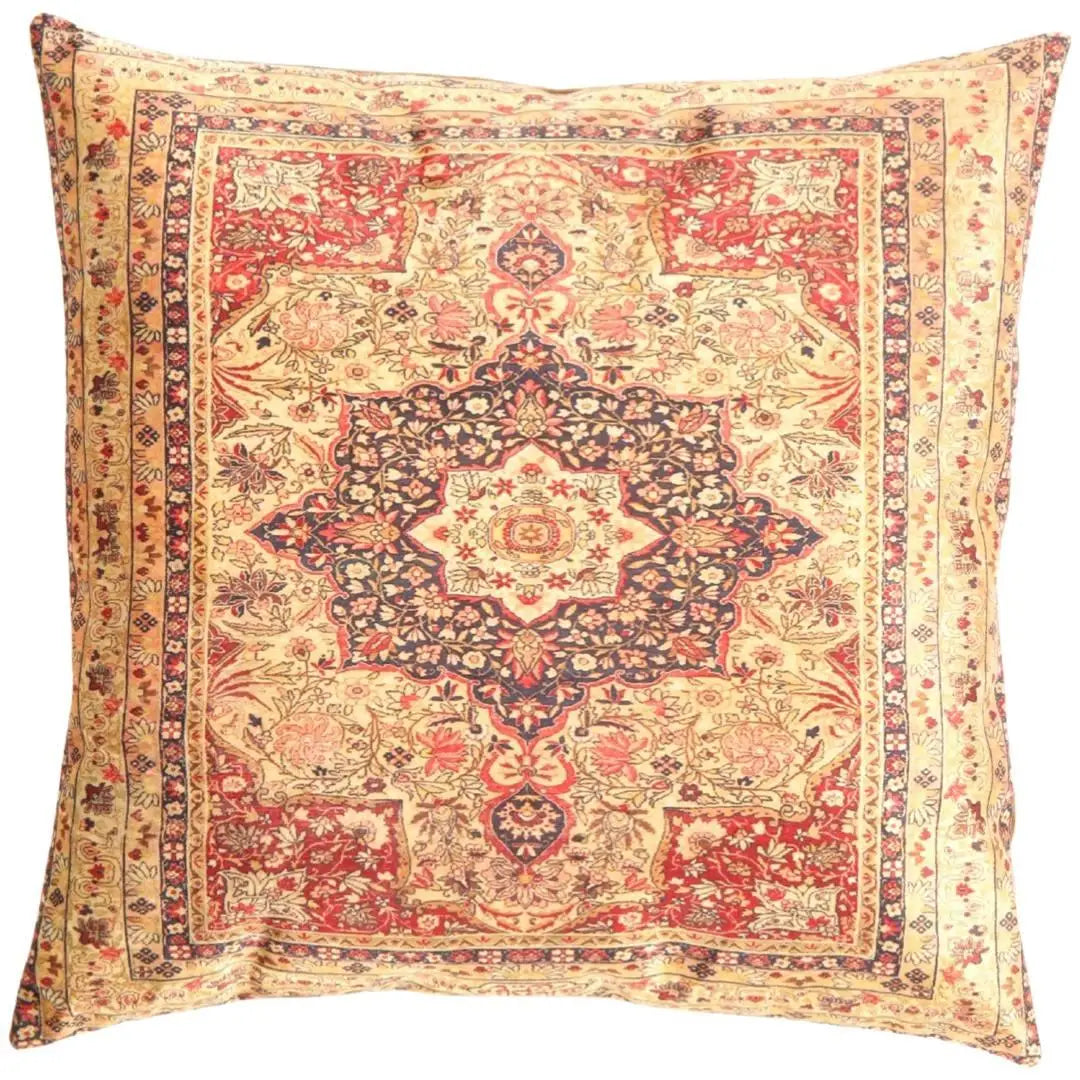 Canvello Decorative Velvet Throw Pillow - 20’’ X 20’’ - Beige- Rust / 20’ X 20’ - Canvello