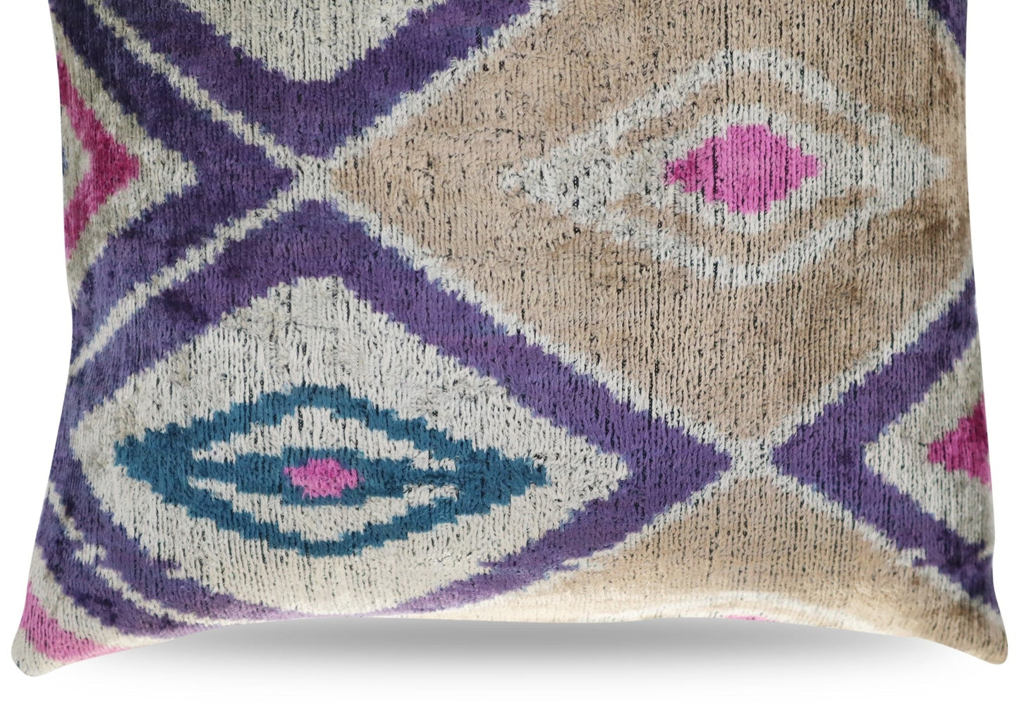 Coussin en velours turc Ikat Canvello Earth Tones - 16'' X 16'