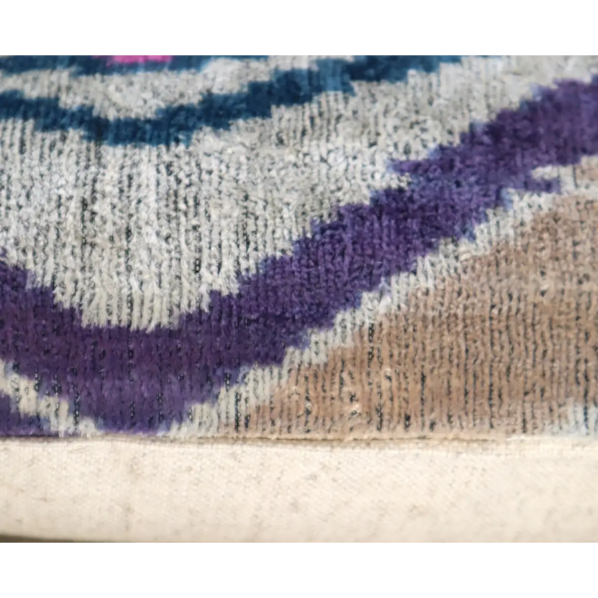 Canvello Earth Tones Velvet Turkish Ikat Pillow - 16’’ X 16’ - Earth Tone / 16’’X16’’ - Canvello