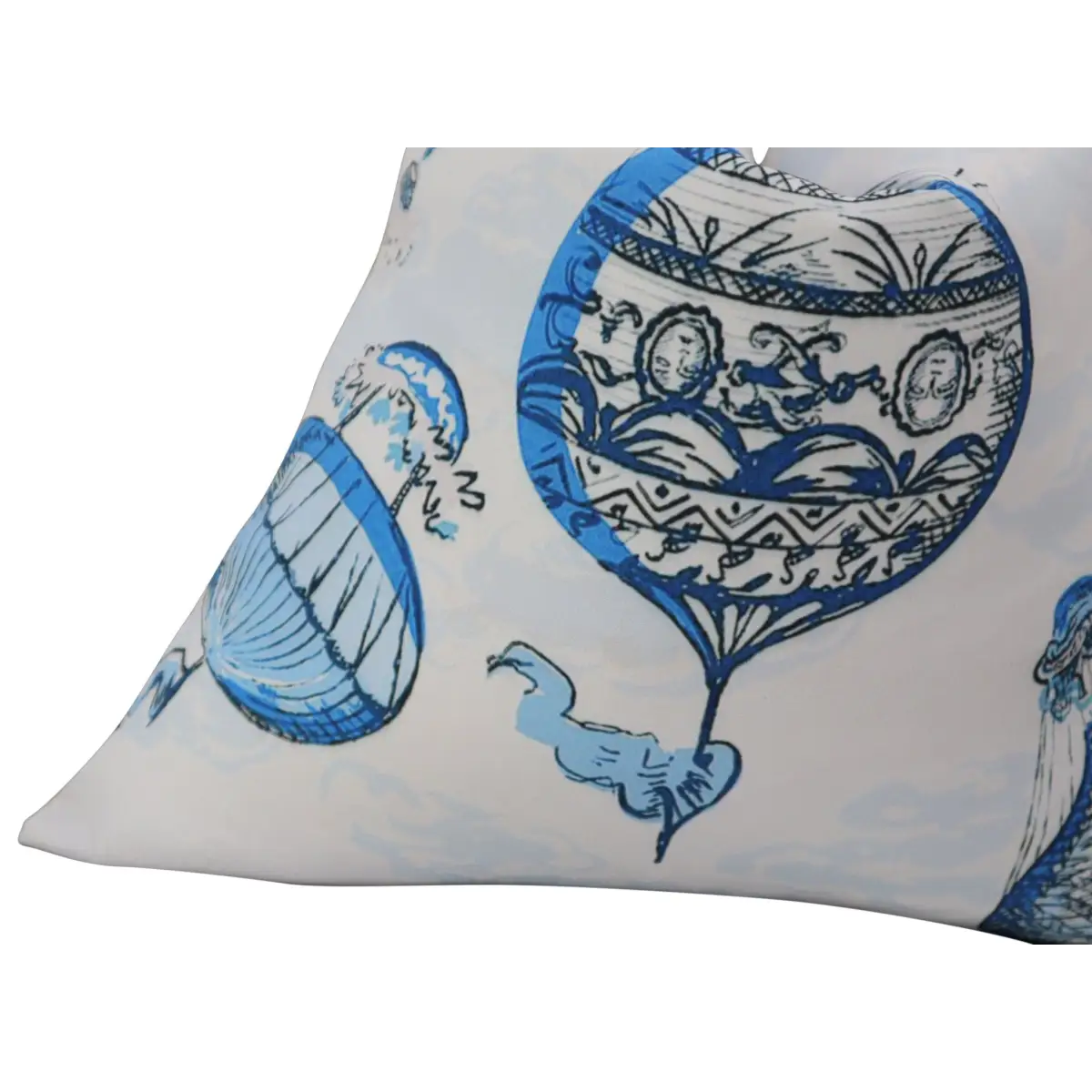 Canvello Elegance in Bloom Blue Print Silk Throw Pillow - Blue / 16x16 in - Canvello