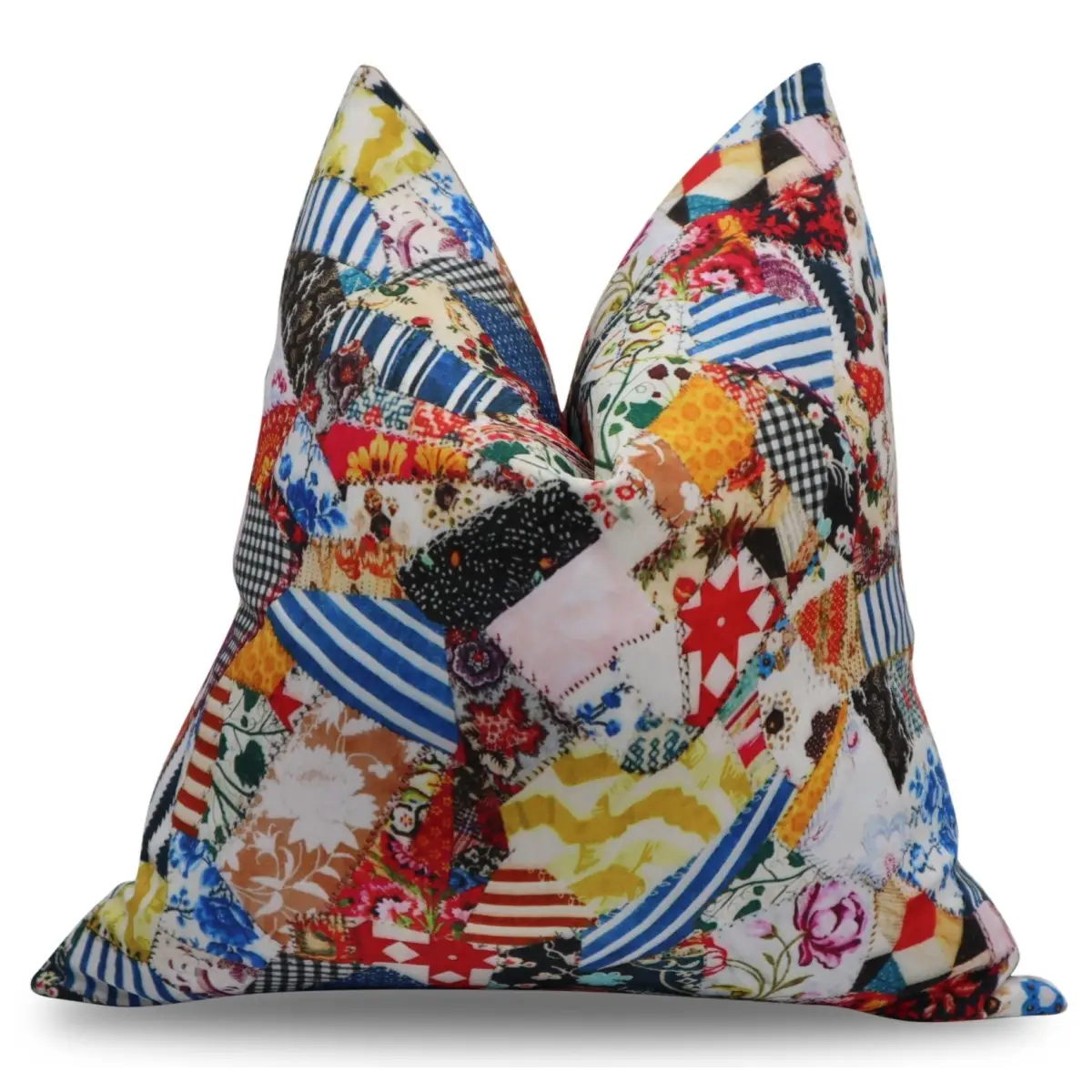 Canvello Elegance in Bloom Print Silk Throw Pillow - Multi Color / 16x16 in - Canvello