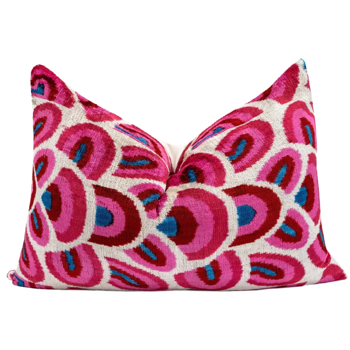 Canvello Elegant 16x24 Inch Handmade Decorative Pillow with Geometric Swirl Pattern - Soft Silk Velvet -Soft and Plush