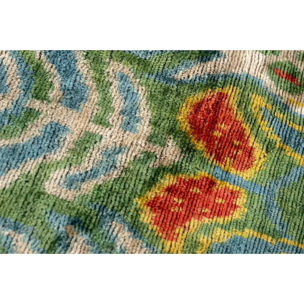 Canvello Exquisite 16x24 in Handmade Ikat Silk Velvet Pillow with Premium Down Feather Insert – Vibrant Vegetable Dyed