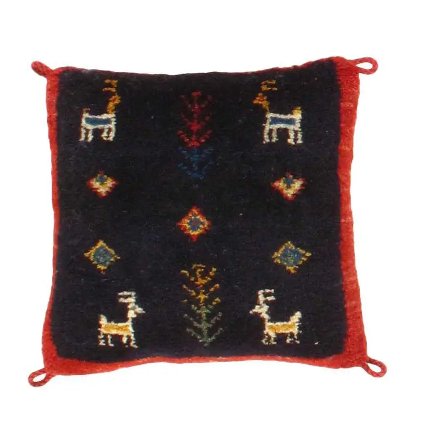 Canvello Gabbeh Lori Baft Navy Blue Throw Pillows - Navy Blue / 1’4’’ x 1’4’’ - Canvello