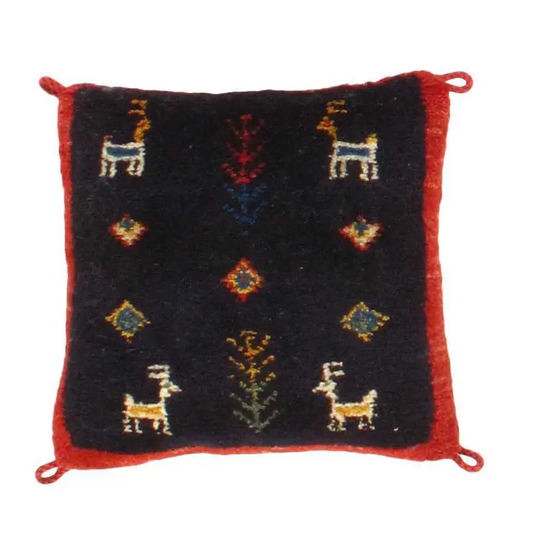 Canvello Gabbeh Lori Baft Navy Blue Throw Pillows - Navy Blue / 1’4’’ x 1’4’’ - Canvello