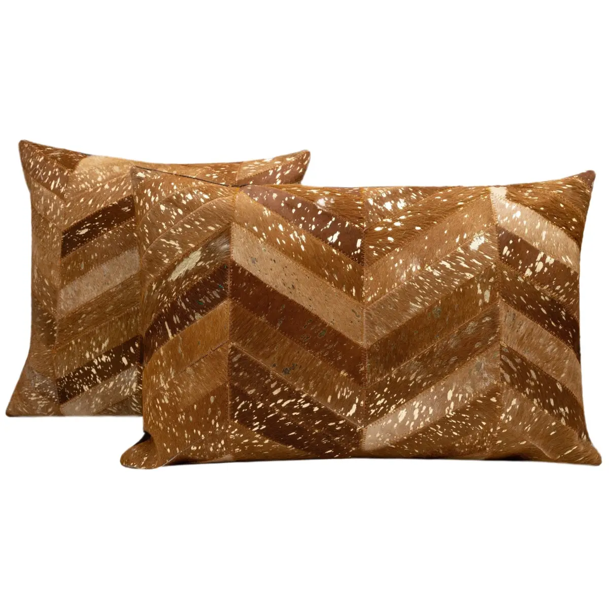 Canvello Genuine Cowhide Leather Decorative Throw Pillows - Handmade Patchwork Boho Accent Pillows For Sofa Couch Bed