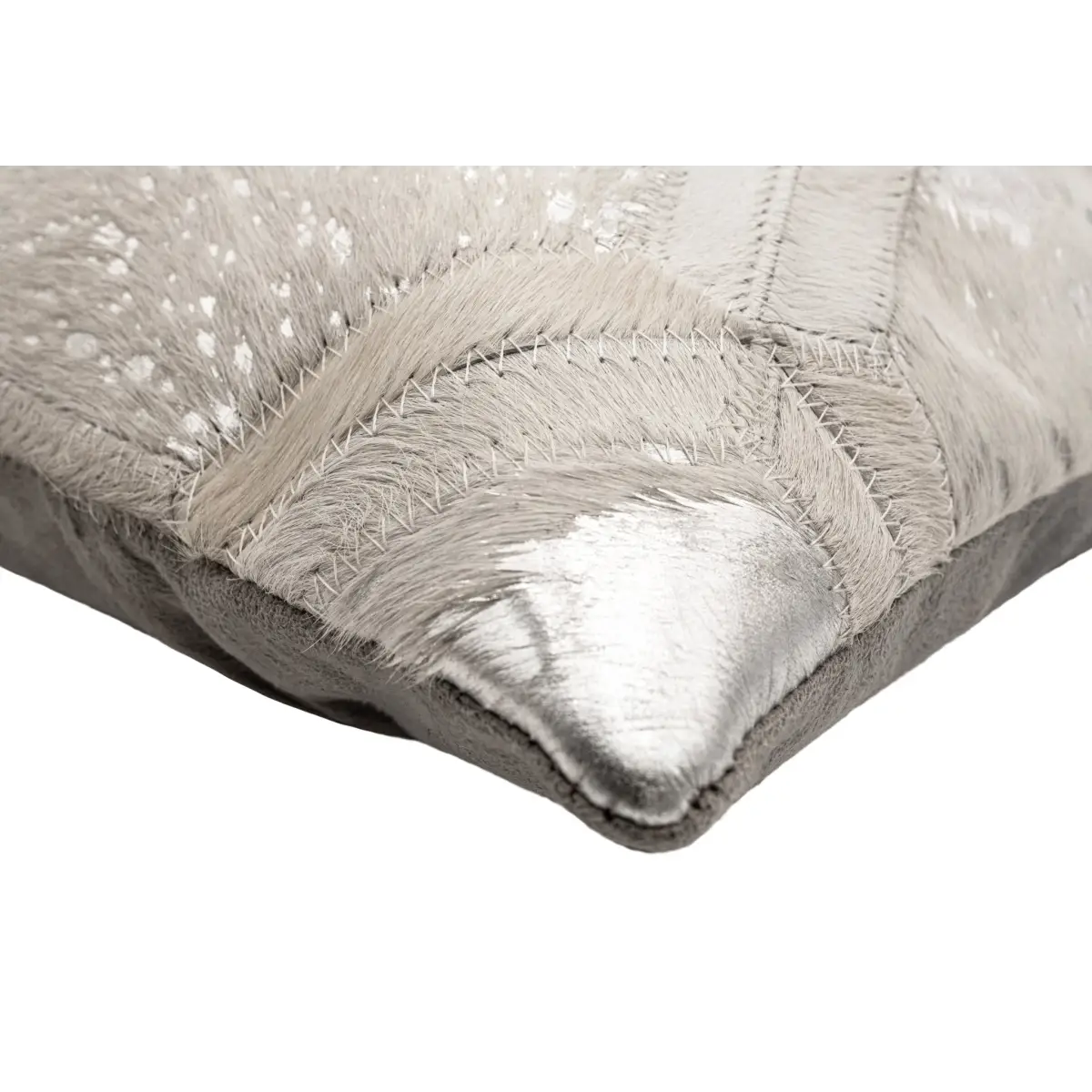 Canvello Genuine Cowhide Leather Decorative Throw Pillows - Handmade Patchwork Boho Accent Pillows For Sofa Couch Bed