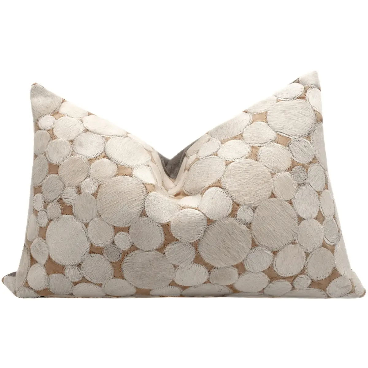 Canvello Genuine Cowhide Leather Decorative Throw Pillows - Handmade Patchwork Boho Accent Pillows For Sofa Couch Bed