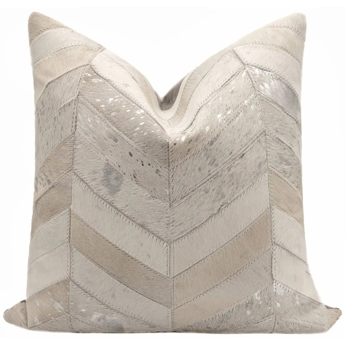 Canvello Genuine Cowhide Leather Decorative Throw Pillows - Handmade Patchwork Boho Accent Pillows For Sofa Couch Bed