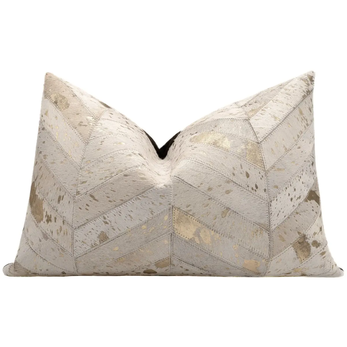 Canvello Genuine Cowhide Leather Decorative Throw Pillows - Handmade Patchwork Boho Accent Pillows For Sofa Couch Bed