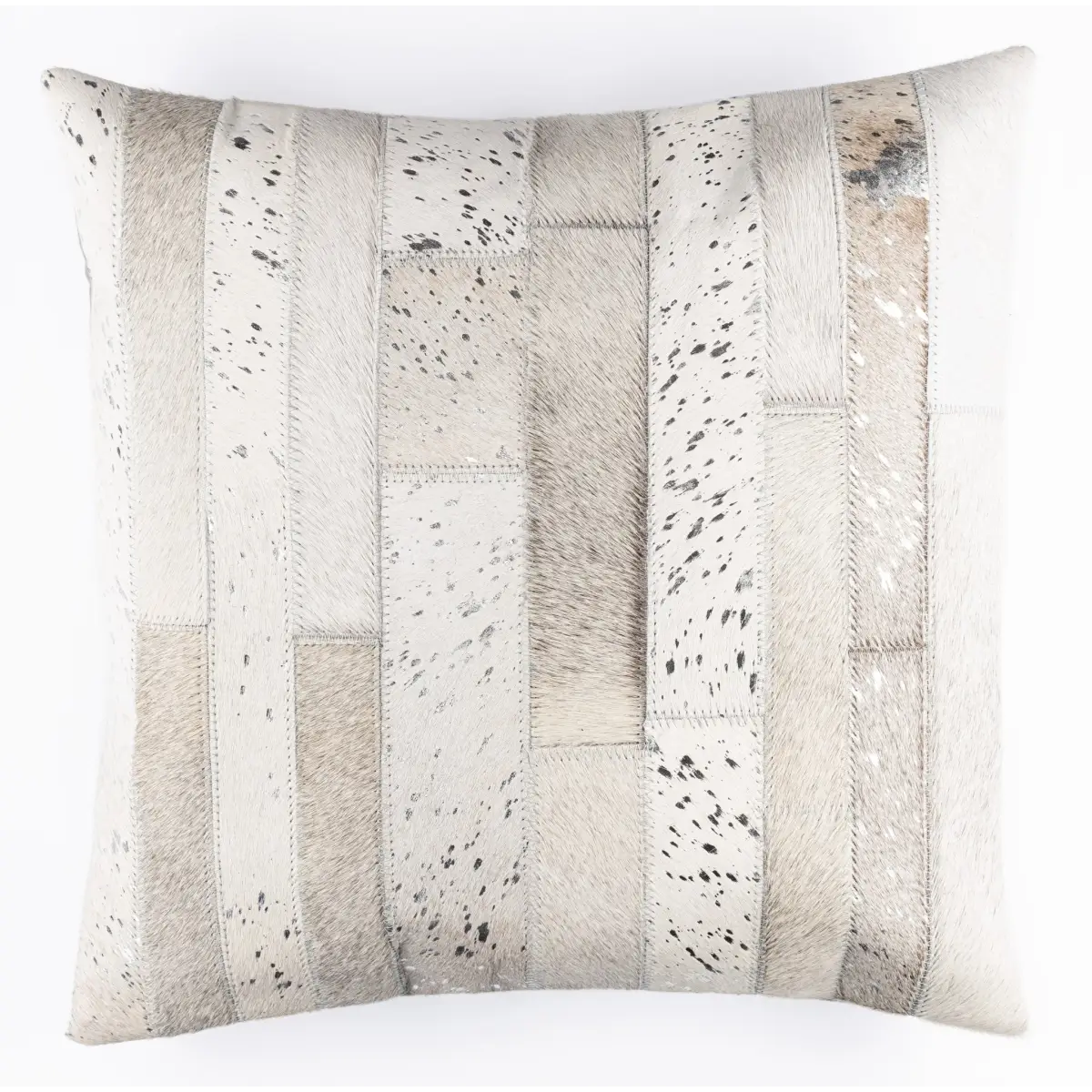Canvello Genuine Cowhide Leather Decorative Throw Pillows - Handmade Patchwork Boho Accent Pillows For Sofa Couch Bed