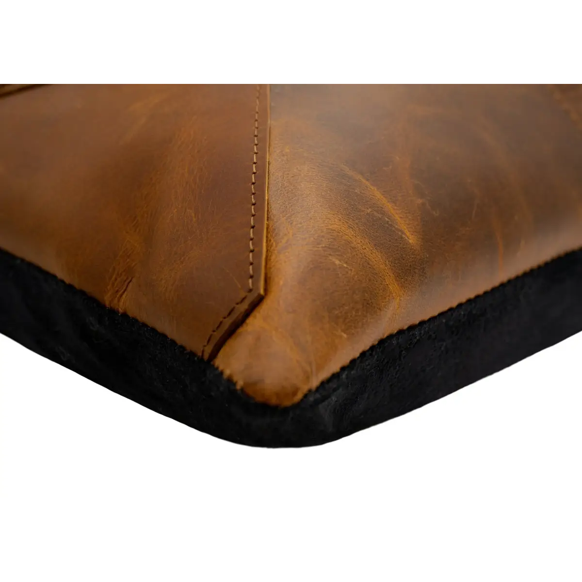 Canvello Genuine Cowhide Leather Decorative Throw Pillows - Handmade Patchwork Boho Accent Pillows For Sofa Couch Bed