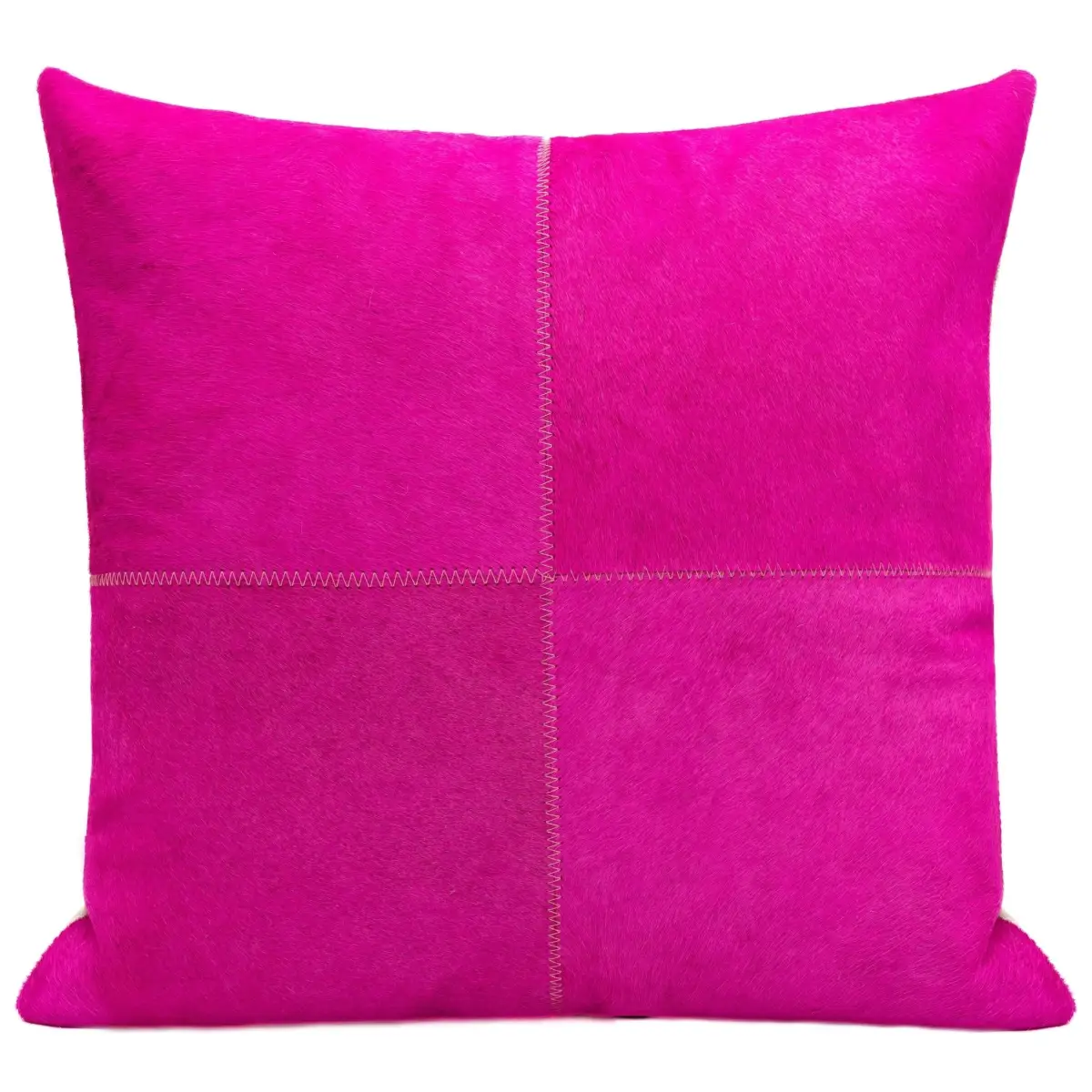 Canvello Genuine Cowhide Leather Decorative Throw Pillows - Handmade Patchwork Boho Accent Pillows For Sofa Couch Bed