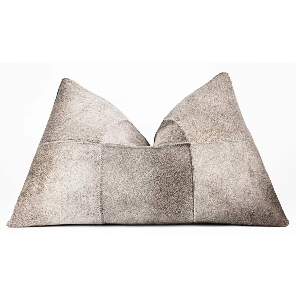 Canvello Genuine Cowhide Leather Decorative Throw Pillows - Handmade Patchwork Boho Accent Pillows For Sofa Couch Bed