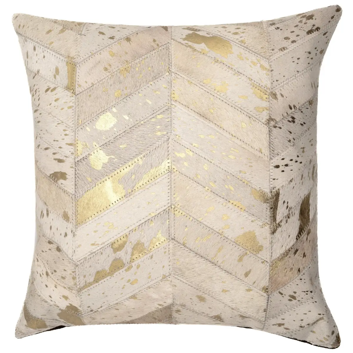 Canvello Genuine Cowhide Leather Decorative Throw Pillows - Handmade Patchwork Boho Accent Pillows For Sofa Couch Bed