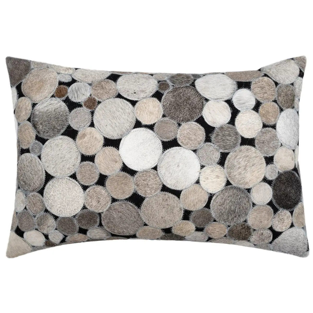 Canvello Genuine Cowhide Leather Decorative Throw Pillows - Handmade Patchwork Boho Accent Pillows For Sofa Couch Bed