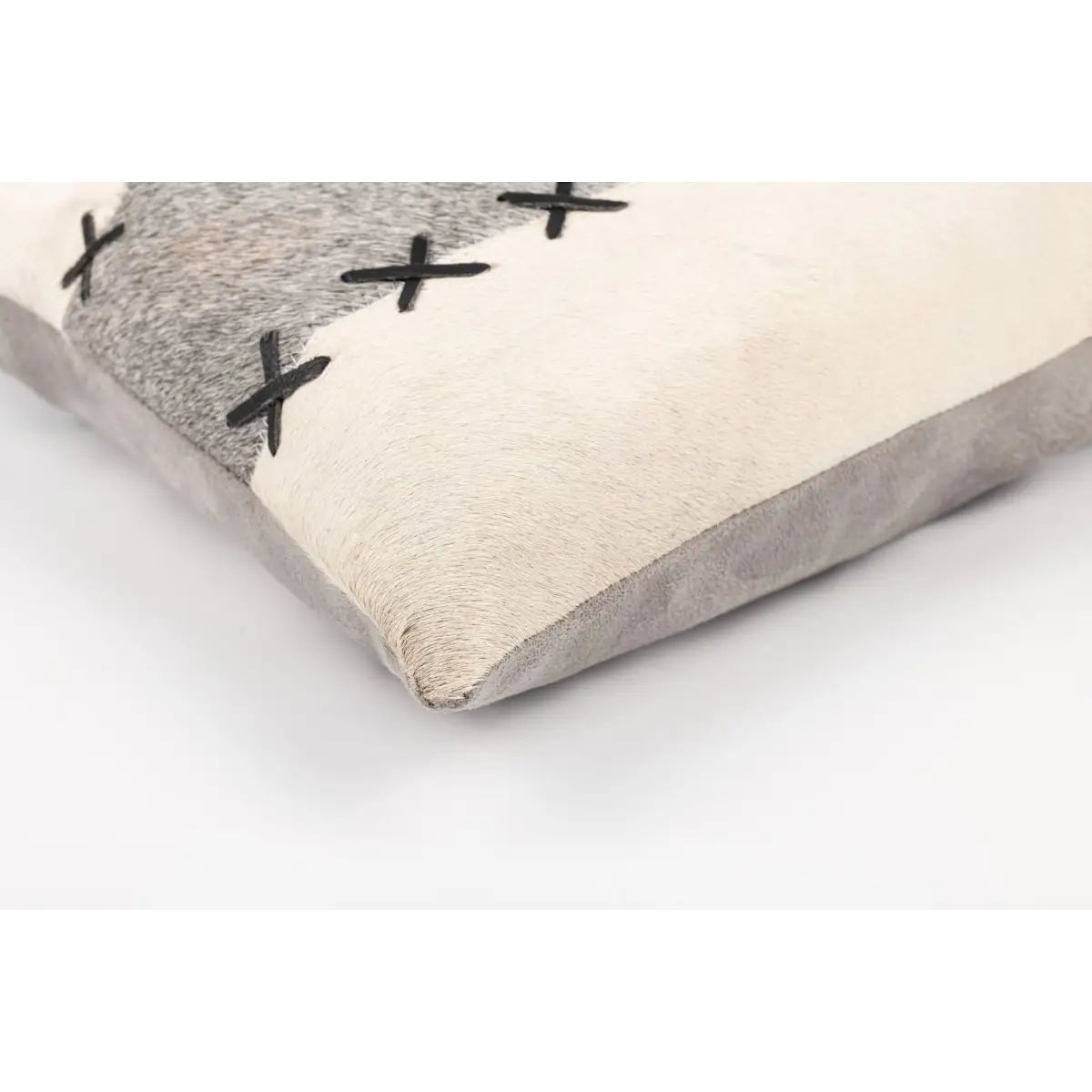 Canvello Genuine Cowhide Leather Decorative Throw Pillows - Handmade Patchwork Boho Accent Pillows For Sofa Couch Bed