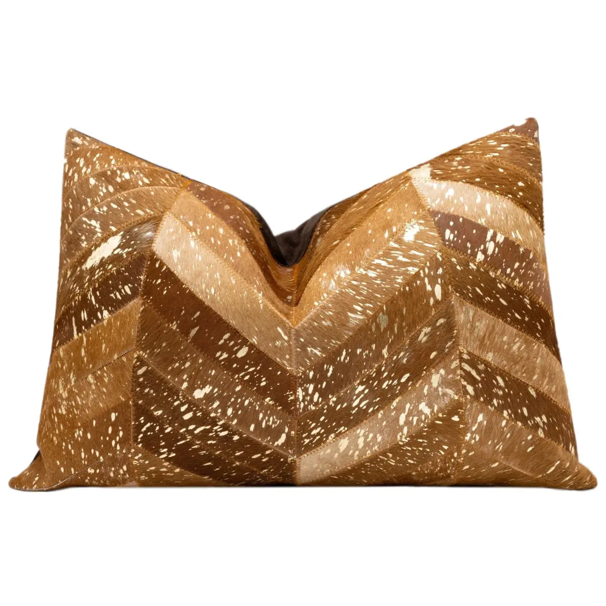 Canvello Genuine Cowhide Leather Decorative Throw Pillows - Handmade Patchwork Boho Accent Pillows For Sofa Couch Bed