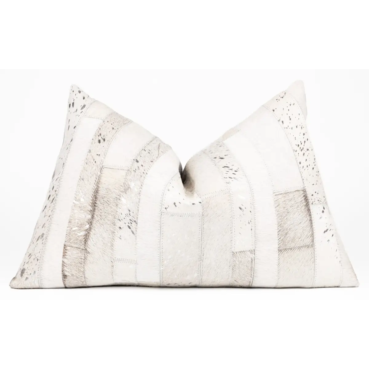 Canvello Genuine Cowhide Leather Decorative Throw Pillows - Handmade Patchwork Boho Accent Pillows For Sofa Couch Bed