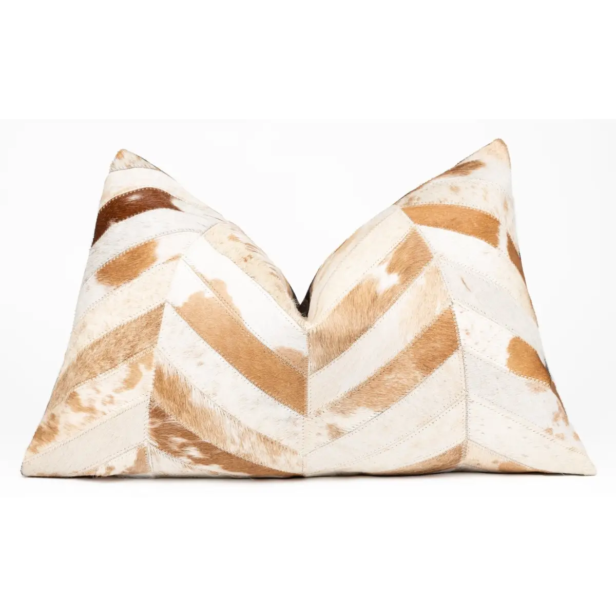 Canvello Genuine Cowhide Leather Decorative Throw Pillows - Handmade Patchwork Boho Accent Pillows For Sofa Couch Bed