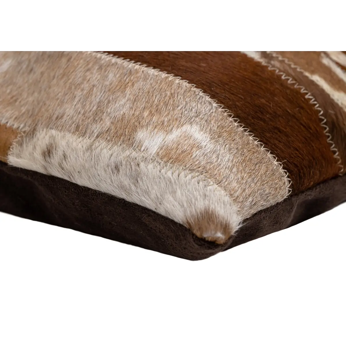 Canvello Genuine Cowhide Leather Decorative Throw Pillows - Handmade Patchwork Boho Accent Pillows For Sofa Couch Bed