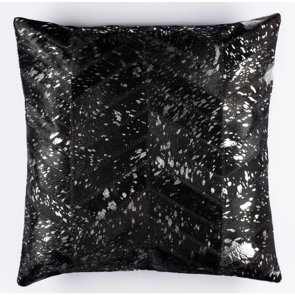 Canvello Genuine Cowhide Leather Decorative Throw Pillows - Handmade Patchwork Boho Accent Pillows For Sofa Couch Bed