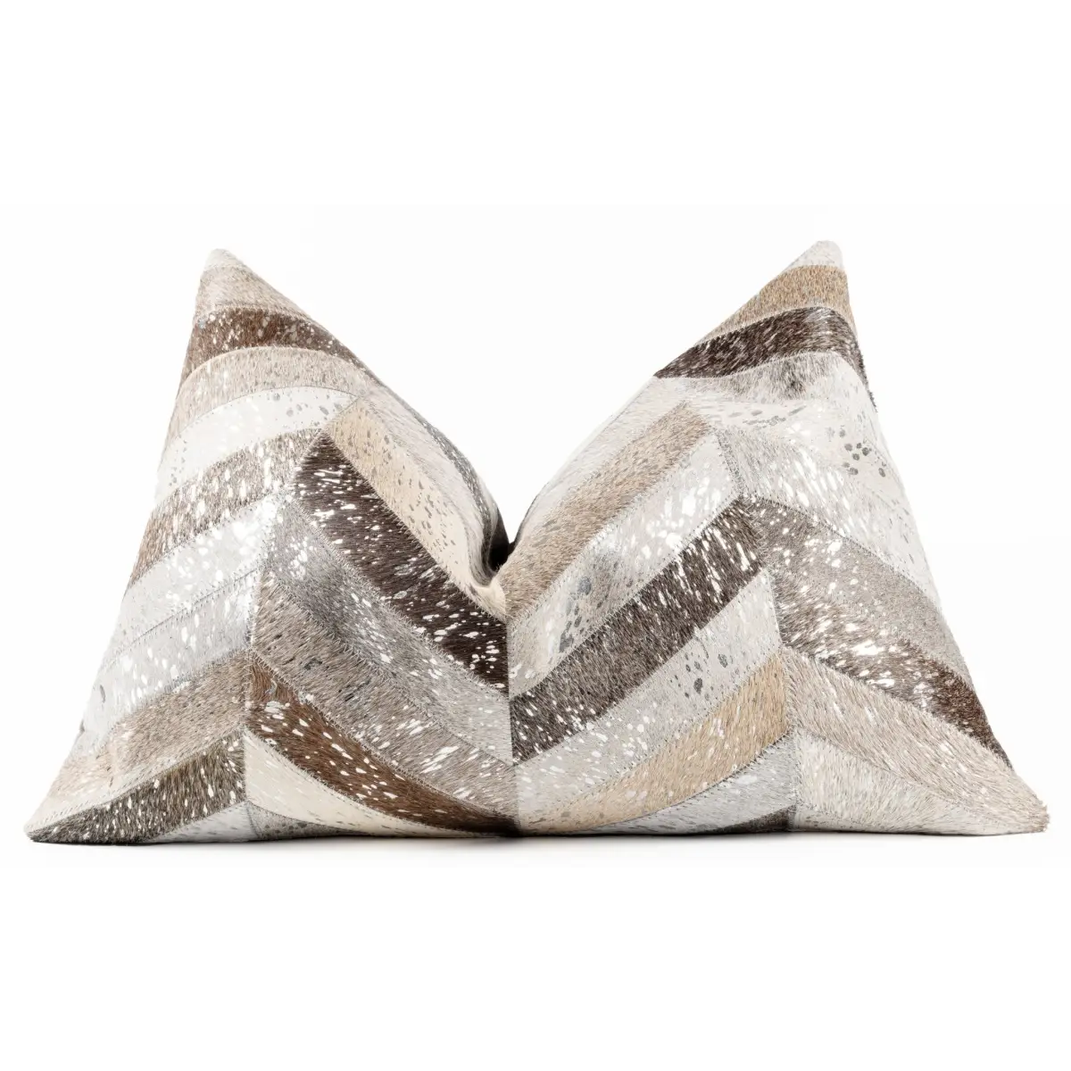 Canvello Genuine Cowhide Leather Decorative Throw Pillows - Handmade Patchwork Boho Accent Pillows For Sofa Couch Bed