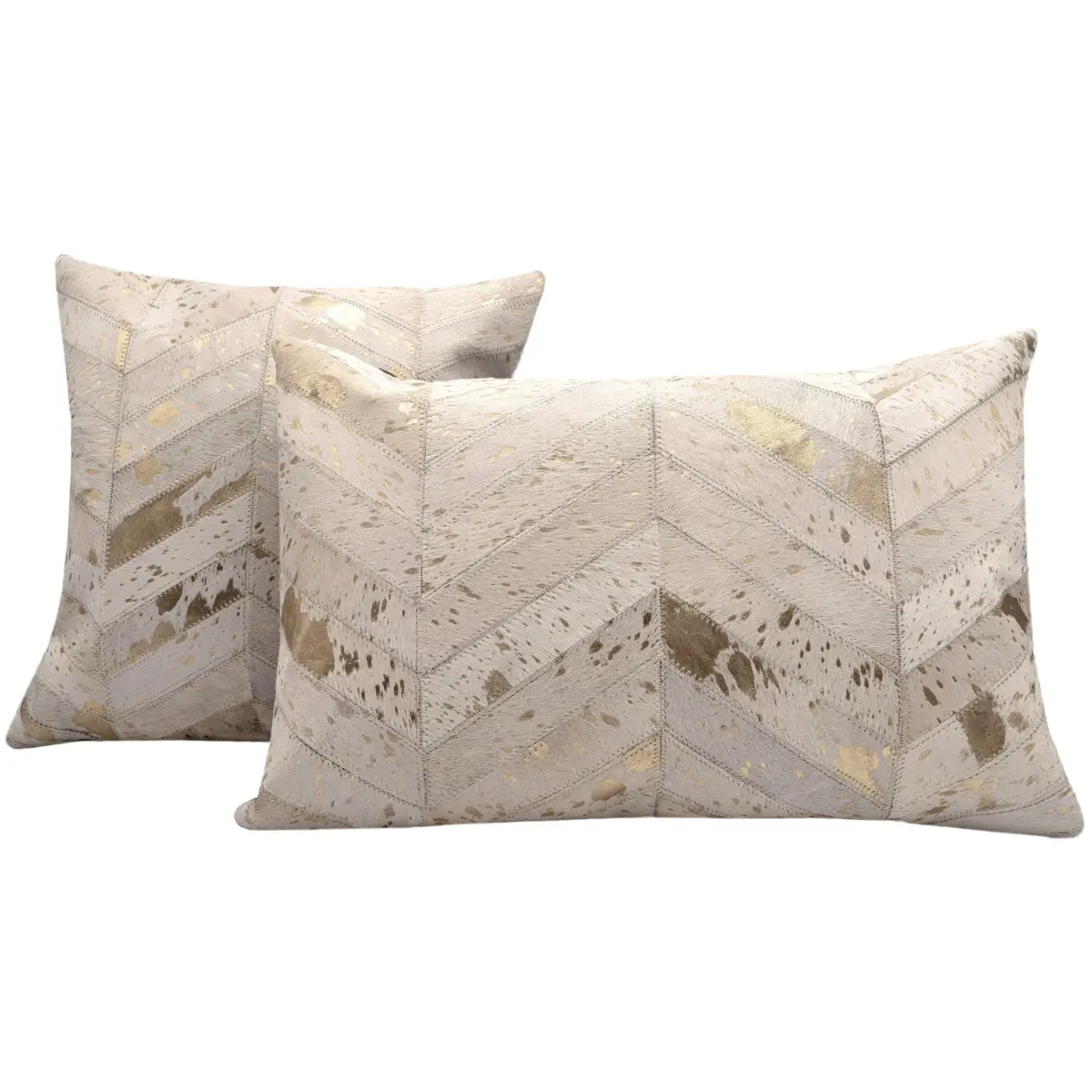 Canvello Genuine Cowhide Leather Decorative Throw Pillows - Handmade Patchwork Boho Accent Pillows For Sofa Couch Bed