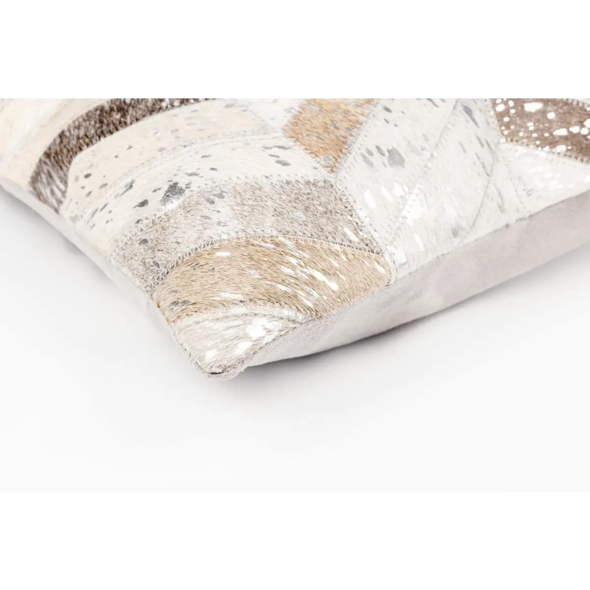Canvello Genuine Cowhide Leather Decorative Throw Pillows - Handmade Patchwork Boho Accent Pillows For Sofa Couch Bed